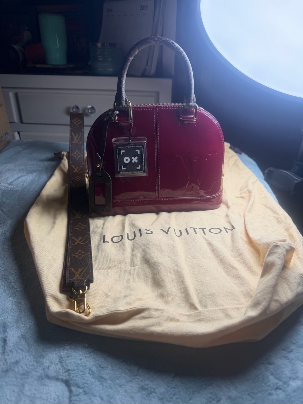 Louis Vuitton Vernis Alma BB Satchel - Cherry